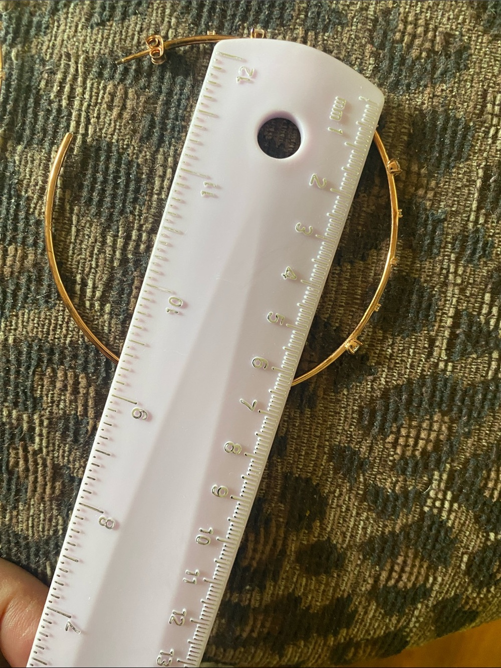 Diamonique Rose Gold Hoop Earrings with Sparkling Accents - Picture 6 of 8
